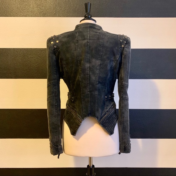 Structured Denim Jacket Black Size L - Picture 7 of 8